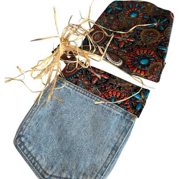 Denim and Paisley Custom Potholders - Picture 2 of 4